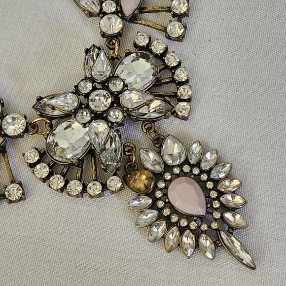 Statement Rope Rhinestone Floral Necklace Earrings Set - Picture 5 of 11